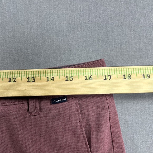 7 Diamonds Dynamic Performance Shorts Mens Size 32 Burgundy - Picture 5 of 8